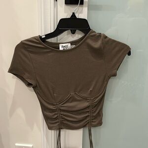 PP- bustier ties top - green army